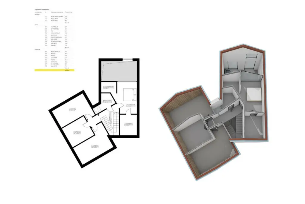 Podwójna stodoła nowoczesna pod kątem na stoku projekt indywidualny dom Kraków